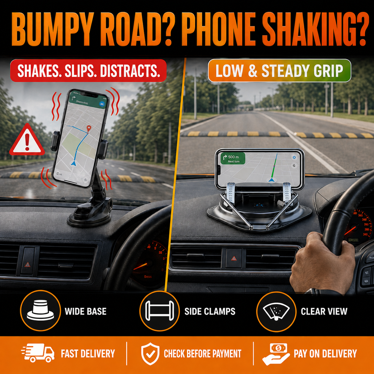 🔥 HOT SALE 🔥 Keep your map steady and your road view clear with a mechanical low-dashboard phone holder.