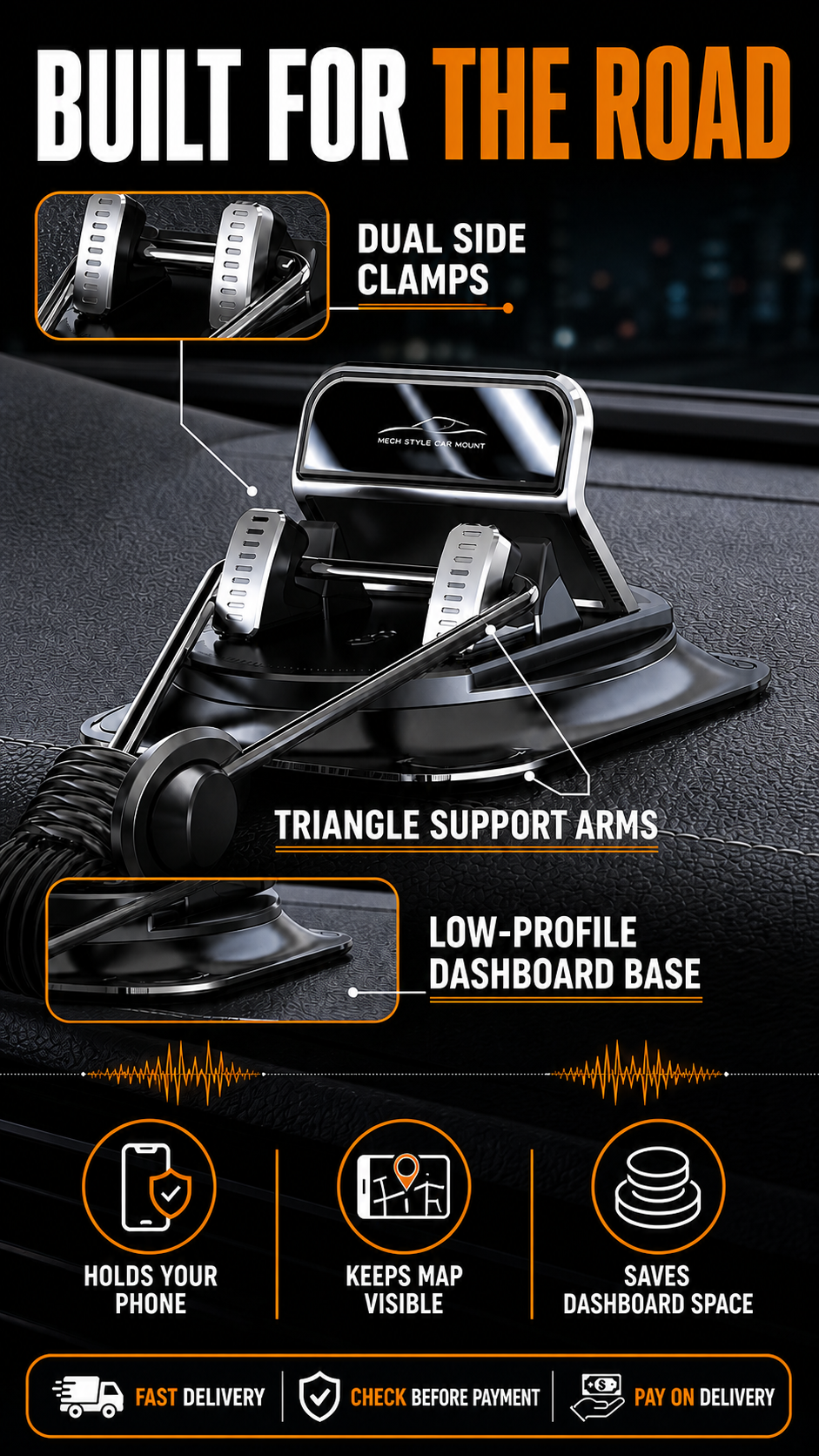 🔥 HOT SALE 🔥 Keep your map steady and your road view clear with a mechanical low-dashboard phone holder.