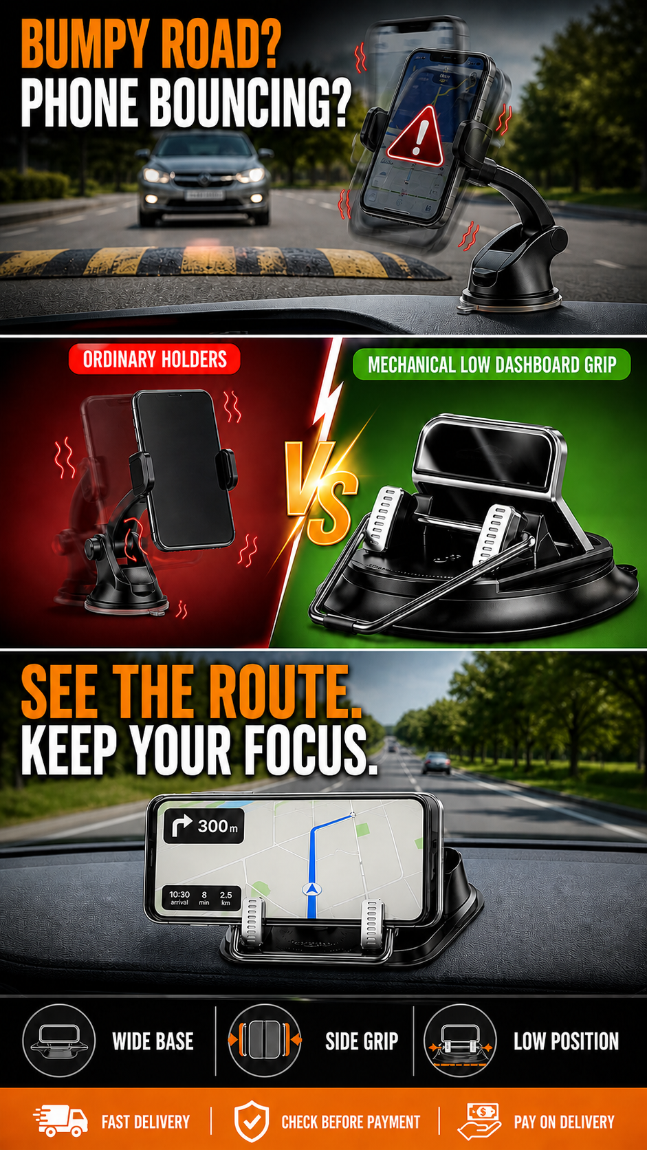 🔥 HOT SALE 🔥 Keep your map steady and your road view clear with a mechanical low-dashboard phone holder.
