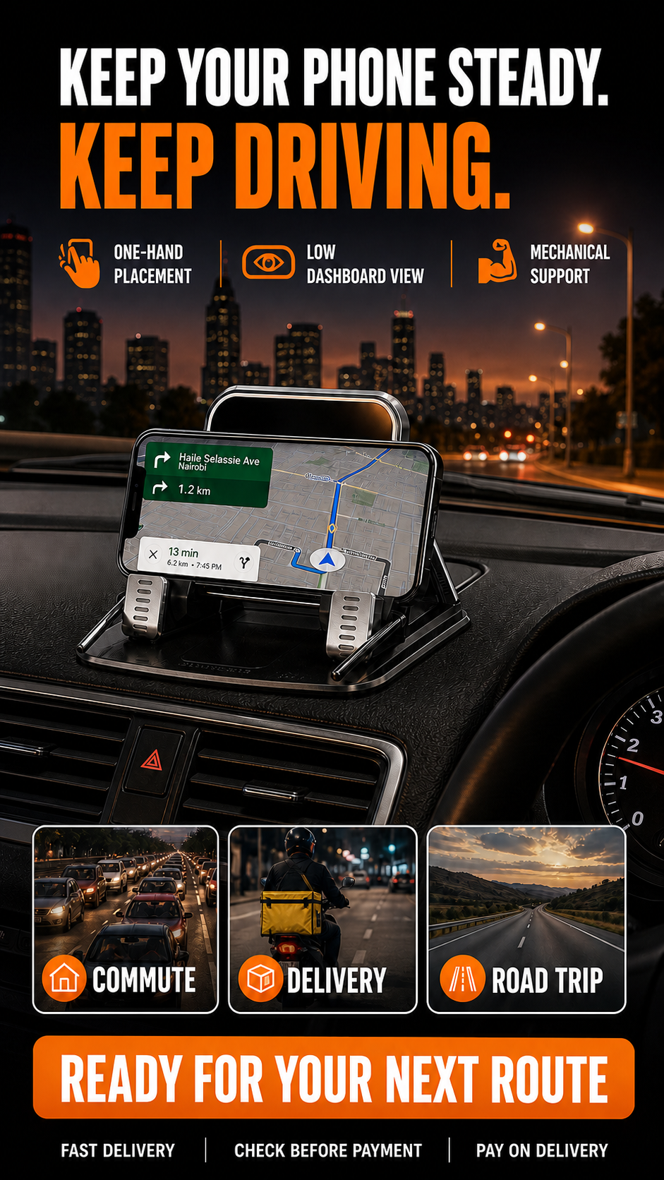 🔥 HOT SALE 🔥 Keep your map steady and your road view clear with a mechanical low-dashboard phone holder.