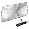 Foldable Windshield Sunshade, Universal Fit, Silver, product image 1