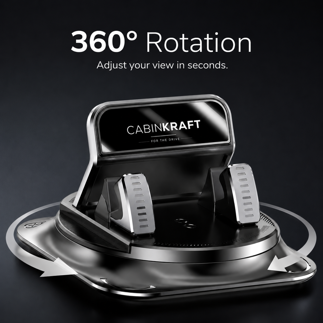 360° rotating arm joint close-up — adjusts to any angle