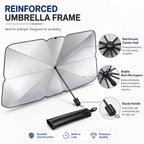 Folded sunshade fits in door pocket or under visor
