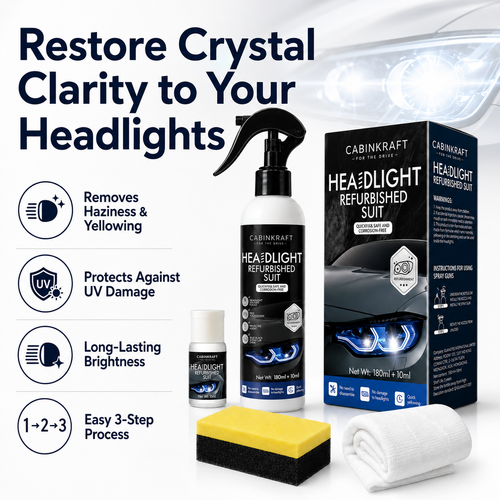 CabinKraft headlamp restoration fluid bottle — 1-step formula