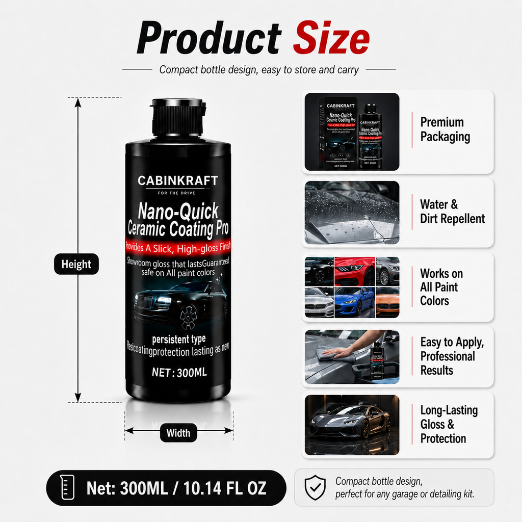 CabinKraft nano-ceramic coating 300ml bottle — hydrophobic shield