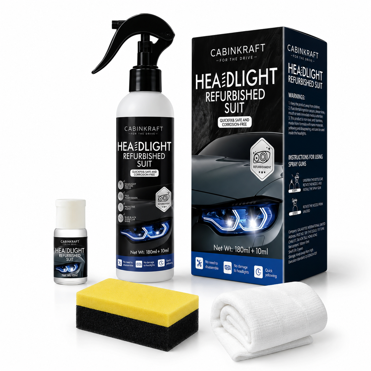 Applying headlamp restoration fluid with included applicator pad