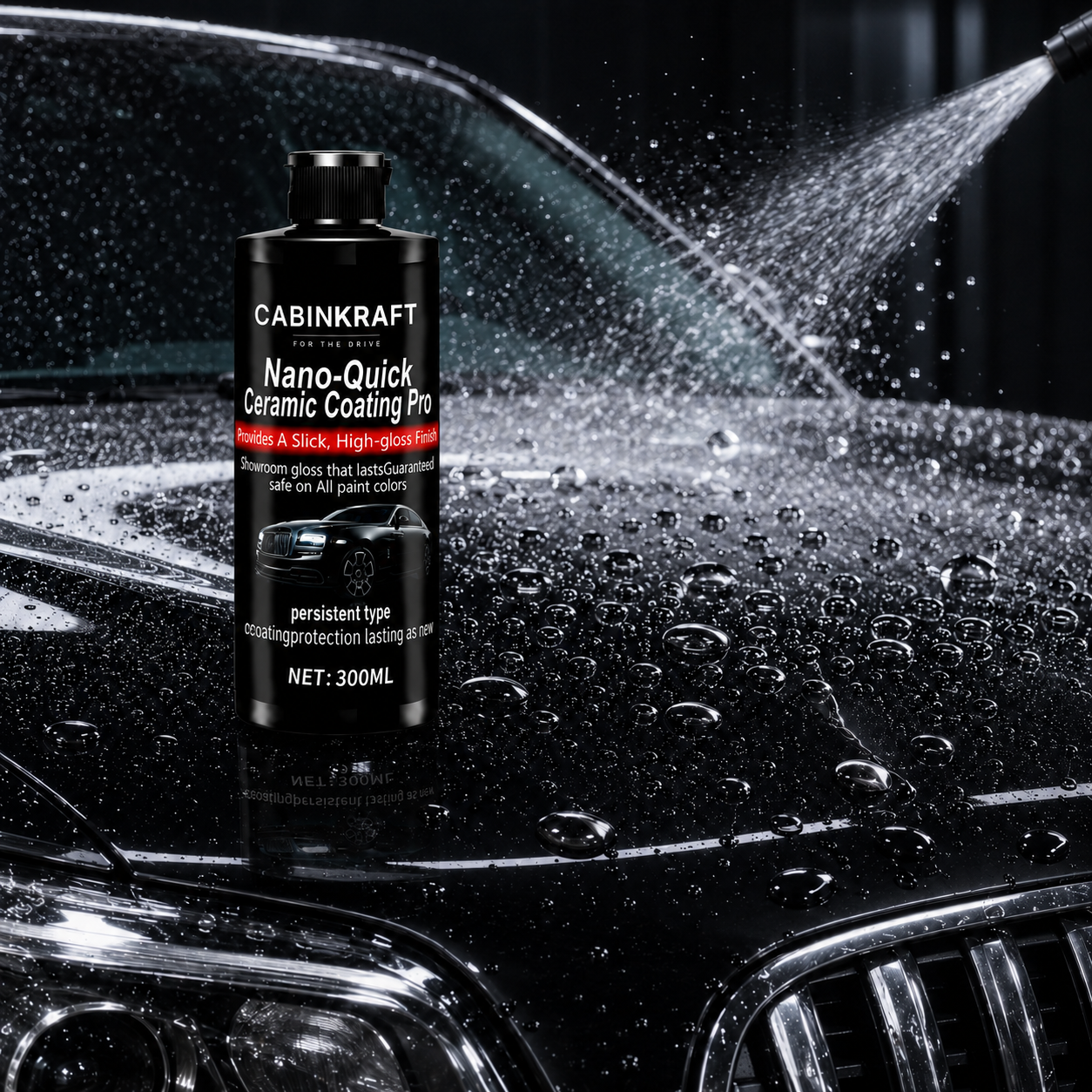 Applying ceramic coating with foam applicator to car hood