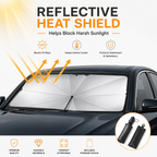 CabinKraft foldable windshield sunshade — silver UV-reflective surface
