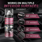 Interior detailer on steering wheel wrap — safe for textured surfaces