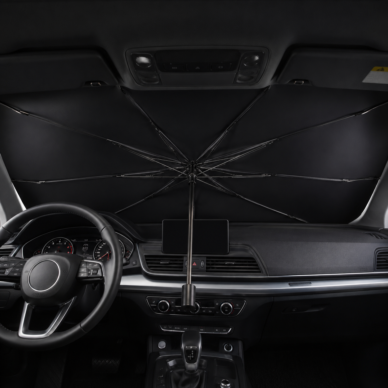 Foldable Windshield Sunshade, Universal Fit, Silver, product image 4